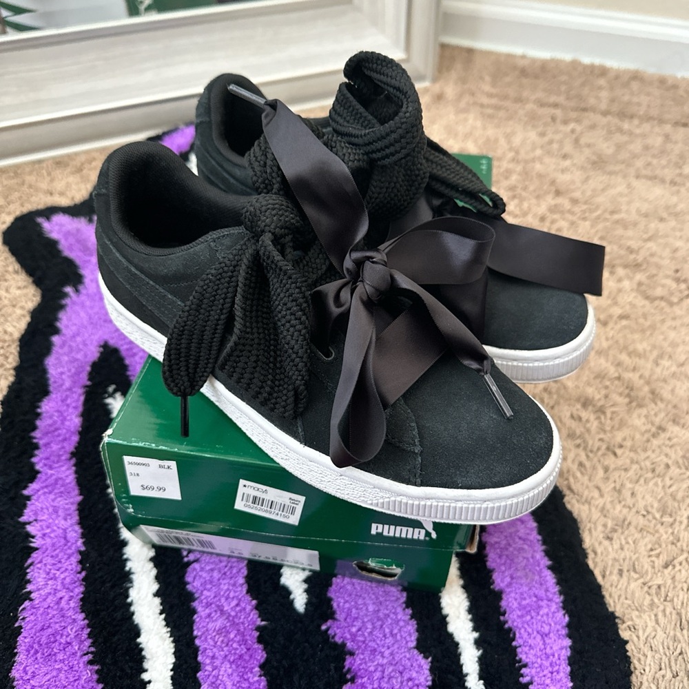 Puma Kids Black and White Sneakers